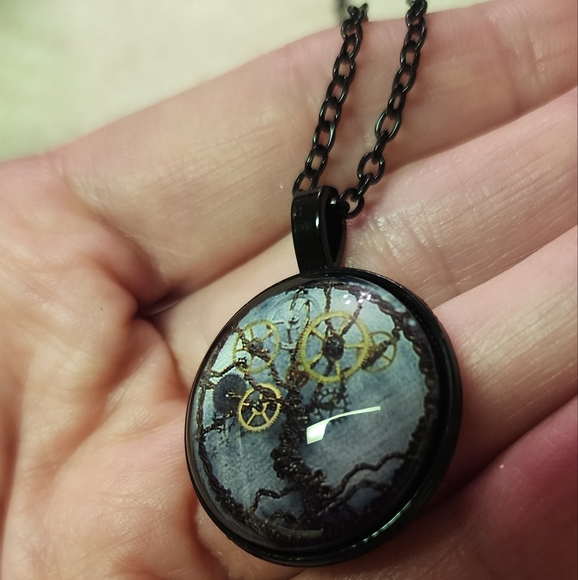 COPY - New Steampunk gears tree of life cabachon ring - Picture 2 of 10